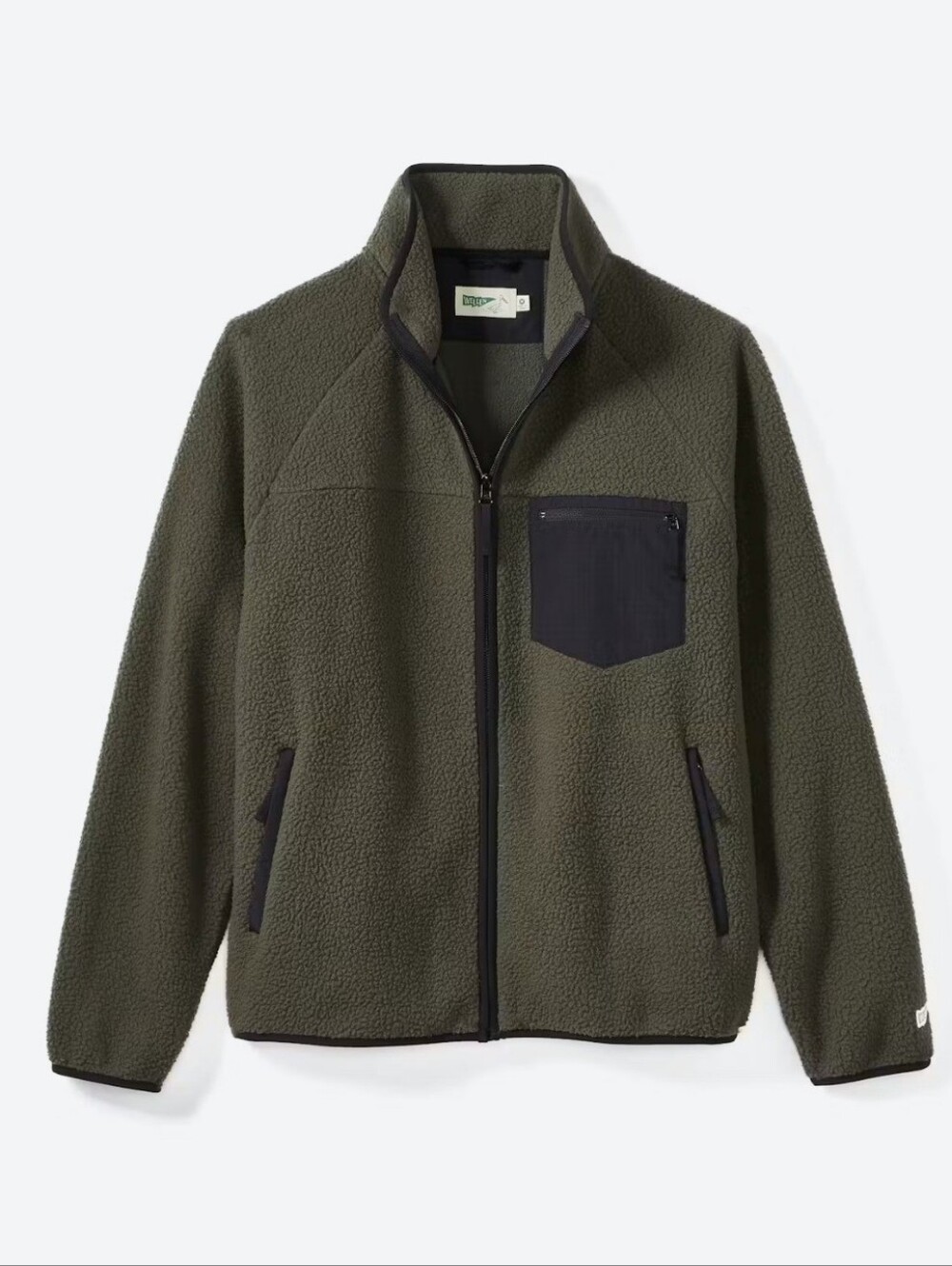 Wellen Huckleberry Full-Zip Dawn Patrol Fleexe Jersey - Olive Green - Size Large